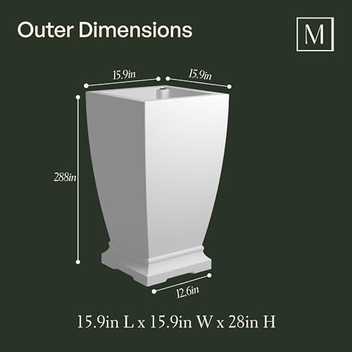 Mayne Acadia 28in Self-Watering Tall Square Planter, Black - Image 3