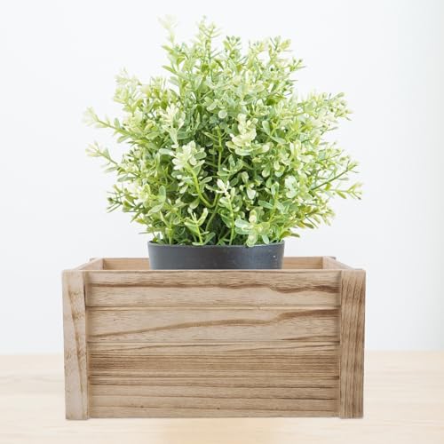 Rectangle Planter Box, Wooden Rustic Vintage Pot for Plants - Image 4