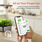 owltron Smart Hydroponics Growing System Kit,15 Pods Indoor Herb Garden with 36W LED Grow Light & APP Control, Planting Height Up to 30", Quiet Water Pump, Ideal Gift for All Ages Dark Silver - Image 6