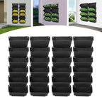 24-Pot Vertical Wall Planter, Self-Watering Stackable Planters for Indoor & Outdoor Use, Perfect for Herbs, Flowers & Vegetables (24, Black) - Image 4