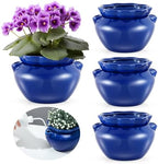 4 Sets African Violet Pots 6 Inch Self Watering Pot for Indoor Ceramic Self Watering Planter for Flower Lovers Ideal Plant Pot Thriving Flower Maintenance by Sunnychicc