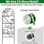 AMAGABELI 2 Pack Garden Trellis for Climbing Plants Outdoor Trellis 46" x 15" Climbing Rose Trellis Metal Trellis for Vines Flower Patio for Grape Cucumber Clematis Decorative Trellis Black - Image 2