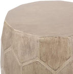 ø15.25'' Concrete Side Table End Table for Outdoor & Living Room, Modern Boho Round Circle Drum Style, Durable and Lightweight, Cement Material, Natural Wood Grain, No Assembly, Natural - Image 7