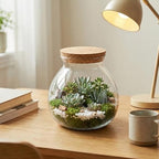 Terrarium Jar, 1800ml Glass Plant Terrarium, Closed Container with Cork Lid for Succulents, Fish Bowl Vase Container - Image 6
