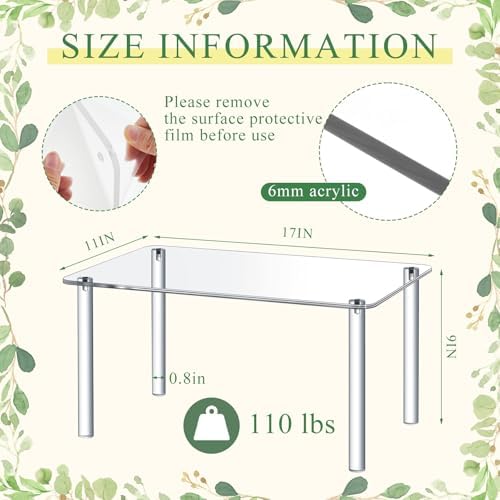 RattanView 2 Pcs 17 Inch Acrylic Risers Display Stands 4-leg Plant Stand - Image 2