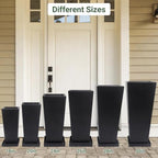 20" Metal Tall Outdoor Planters Set of 2, Durable & Wealtherproof - Image 5