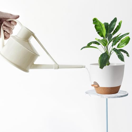 White Self Watering Pots with Drainage Planting Pot for HousePlants Plastic Flower Pots Outdoor Plant Pots Gift Idea Decorative Flower Pots Draining Pots for Indoor Plants - Image 7