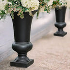 LuxenHome 23" Black Tall Urn Planter Pot with Drainage Hole and Rubber Plug - Image 4