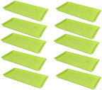 SUNPACK 10" x 20" Heavy Duty Shallow Plastic Seed Starting Tray, Lime Green, 1" (Pack of 10) - No Drainage Holes, Perfect for Greenhouses or Indoor Gardening by SUNPACK