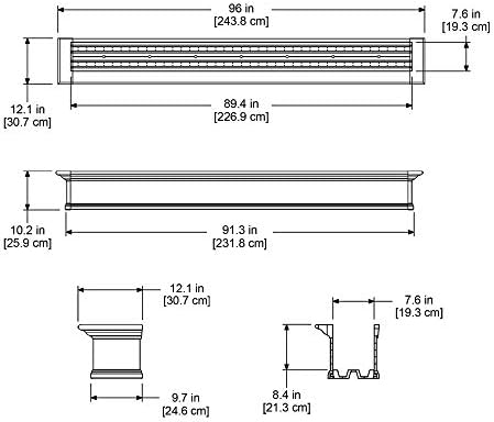 Mayne Yorkshire 8ft Window Box - White - 96in L x 12in W x 10in H - Polyethylene Planter - Built-In Water Reservoir (8828-W) - Image 6