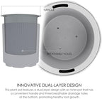 Kozyard Double-Layer Round Planter 16"H Plant Pots for Indoor Outdoor Porch - Image 4