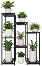Metal Heavy Duty Plant Stand Indoor Outdoor,7-Tier Tall Plant Stands Holder,Wrought Iron Plant Shelves for Multi Large Pots,Black Tiered Flower Display Riser for Living Room,Patio,Balcony by Hongsane
