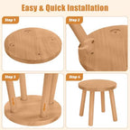 Solid Wooden Stool, Plant Stand,Step Stool,Small Round Stool,Walnut,11.8" H - Image 4