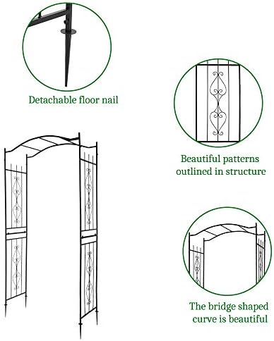 Outvita Black 7.5FT Steel Garden Arch Trellis for Climbing Vines & Roses - Image 3