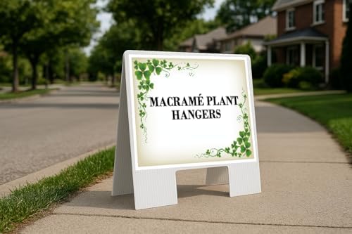 Macramé Plant Hangers St. Patrick'S Day Irish Fancy Clover Tan A-Frame Double Sided 23x23 in. Yard Road Sign by WorkHouseSigns