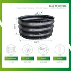 GARDMAX 2x2x1FT Galvanized Round Raised Garden Bed Kit, Metal Planter Boxes Outdoor with Easy Assembly, Large Garden Bed for Vegetables, Fruits, Flower, Herbs Dark Gray - Image 4