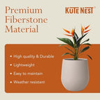 KUTE NEST 11.4" Premium Corso Fiberstone Outdoor Planter - Taupe - Image 6
