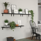DOLLFIO Floating Wall Shelves, Decor & Storage, Black, 16.5'', 5Pcs - Image 5
