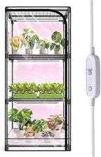 Indoor Greenhouse with Grow Light, 4-Tier Plant Stand, 27x19x59in by SpeePlant