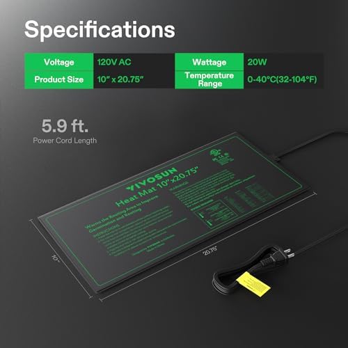 VIVOSUN 4-Pack 10" x 20.75" Durable Waterproof Seedling Heat Mat - Image 7