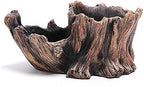 DIYOMR Cement Driftwood Planter Pots Imitation Stump Log Concrete Flower Succulent Pot/Container (8.3" L x 4.7" W x 3.5" H,Brownish Red) by DIYOMR