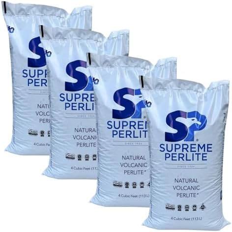 Supreme Perlite 4 Pack Coarse Horticultural Perlite for Potting Soil, Seed Starting, Propagation, Organic Gardening & Soil Aeration, 4 Cu Ft Bag by Unknown