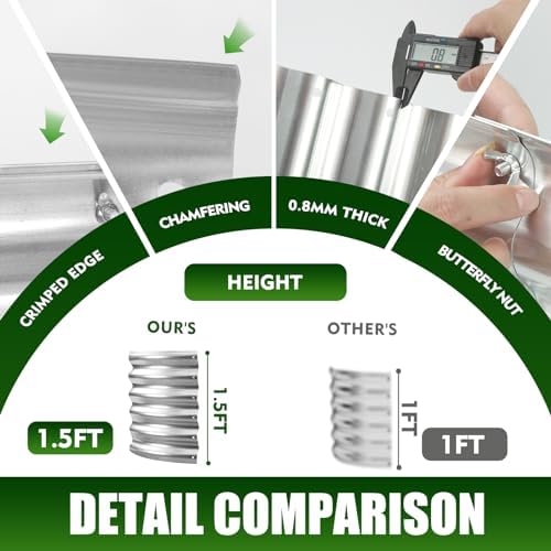 TBMLC 17" Tall Elevated Oval Metal Raised Garden Bed Silver,5X2X1.4 FT - Image 4