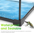 12"x8"x8" Reptile Terrarium, Double-Door Glass Terrestrial Vivarium for Burrowing Snakes Such as Hatchling Hognose Snakes, with Lock, Cable Port & Waterproof Deep Base Below Front Doors - Image 5