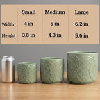 Ceramic Pots for Plants Set of 3, 6, 5, 4 Inch Diameter with Drainage Holes - Image 6
