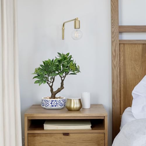 Artificial Bonsai Tree, Small Bay Laurel Bonsai Tree 13" Indoor Bonsai Tree - Image 4