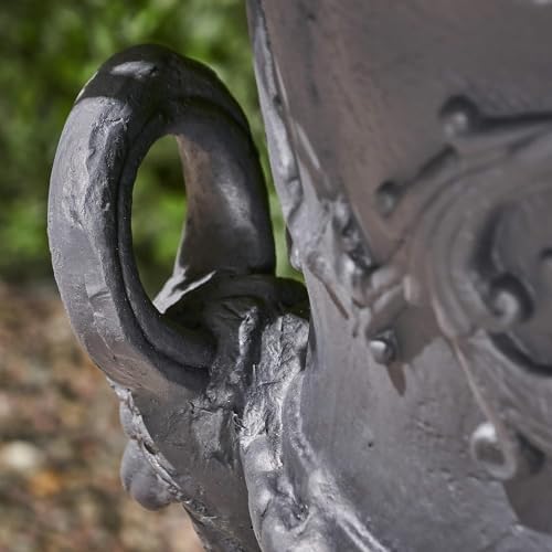 Roman Style Garden Urn Planter, 28 Inch, Black - Image 5