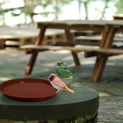 8 Pack 16 Inch Round Plant Saucers for Less 14 Inch Pot Indoors Outdoors Plant Trays for Pots Planter Saucer Plastic Drip Tray Planter Water Tray(Terracotta, 16"(8pcs)) - Image 7