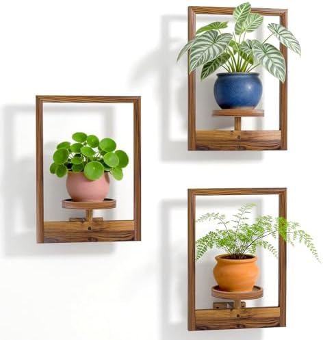 Hanging Planters for Indoor Plants Wood Plant Shelf Hold 22lbs Wall Planter by NATURESSOURCE