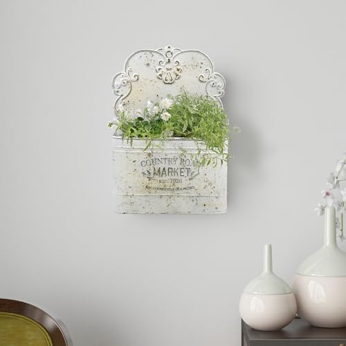All Chic Metal Wall Planter Wall Mount Planter Wall Haning Planter Outdoor Metal Wall Planter Wall Vases for Flowers Shabby Chic Wall Decor for Rustic Farmhouse - Image 5