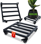 1 Pack 14 Inch Square Metal Plant Caddy with Wheels, 400 Lbs by Unknown