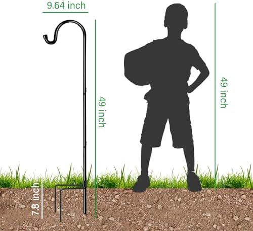 GOFORWILD 49 Inch 8 Pack Shepherd Hook for Garden Decor - Image 3