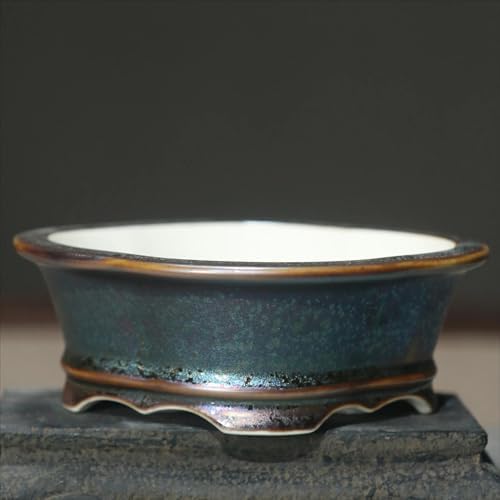 Glazed Ceramic Flower Pot, 13.5cm 5.5in, Bonsai Planter Home Decor Does Not Include Trays by Unknown