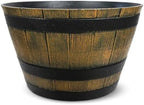 Headwind Whiskey Barrel Planter – 15 Inch New Wood Barrel Planters for Outdoor Plants – Weather-Resistant Flower Pot with Wooden Finish – Decorative Indoor & Outdoor Garden Planter by Robert Allen - Image 2