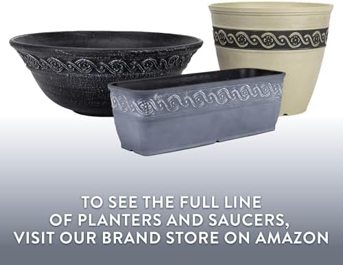 13" Corinthian Round Planter with Drainage in Oil Rubbed Bronze - Image 7