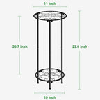 CASIMR Plant Stand Indoor Outdoor, Metal Rustproof Flower Shelf 2 Tier 23.9 inch, Tall Multiple Plant Pot Holder Rack for Garden Patio Living Room Corner Balcony, 2 Pack Black - Image 5