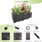 Raised Garden Bed Large Planters for Outdoor Plants Rectangular Elevated Planter Boxes Patio Balcony Deck for Planting Flowers, Vegetables, Tomatoes, and Herbs - Image 6