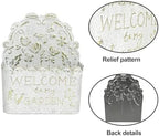 Decorative Hanging Wall Basket Shabby Chic Wall Planter for Indoor Planters Decor White Wall Planter Holder Metal Hanging Planter Wall Mounted Planter for Farmhouse Garden Wall Decor - Image 3