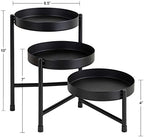 Kate and Laurel Finn Modern Tri-Level Metal Plant Stand, 7.25 x 7.25 x 10, Black, Indoor Multi-Tiered Plant Stand for Tabletop - Image 5