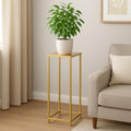 Koyal Wholesale 1Pcs 29 Inch Tall Modern Matte Gold Pedestal Stand, Metal Plant Stand Indoor Flower Pedestal Stands for Wedding Gold Harlow Stand Home Decor by KoyalWholesale