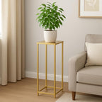 Koyal Wholesale 1Pcs 29 Inch Tall Modern Matte Gold Pedestal Stand, Metal Plant Stand Indoor Flower Pedestal Stands for Wedding Gold Harlow Stand Home Decor by KoyalWholesale
