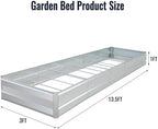 Galvanized Raised Garden Bed, Metal Planter Box, Steel Plant Raised Garden Bed Kit, Planter Boxes Outdoor for Growing Vegetables,Flowers,Fruits,Herbs,and Succulents,13.5 * 3 * 1 FT,Silver - Image 2