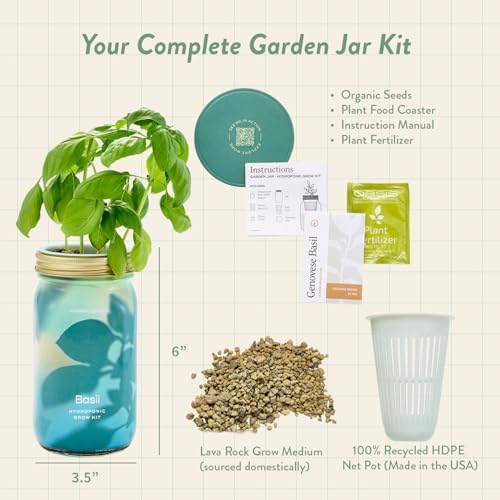 Modern Sprout Mason Jar Herb Garden Kit Indoor - Image 3
