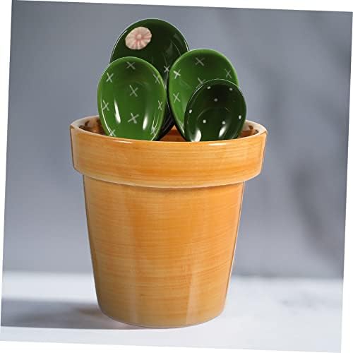 Ceramic Cactus Figurine with Holder Measuring Spoons - Image 5