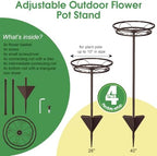Tellingyou 3 Pack Adjustable Outdoor Flower Pot Stand, Plant Stands(Brown) - Image 3