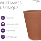 Crescent Garden Madison Planter– Weather-Resistant, Double Walled Indoor/Outdoor Plant Pot with Drain Hole – Durable All-Season Plastic Flower Container, 14" W (Terracotta-Colored) - Image 4